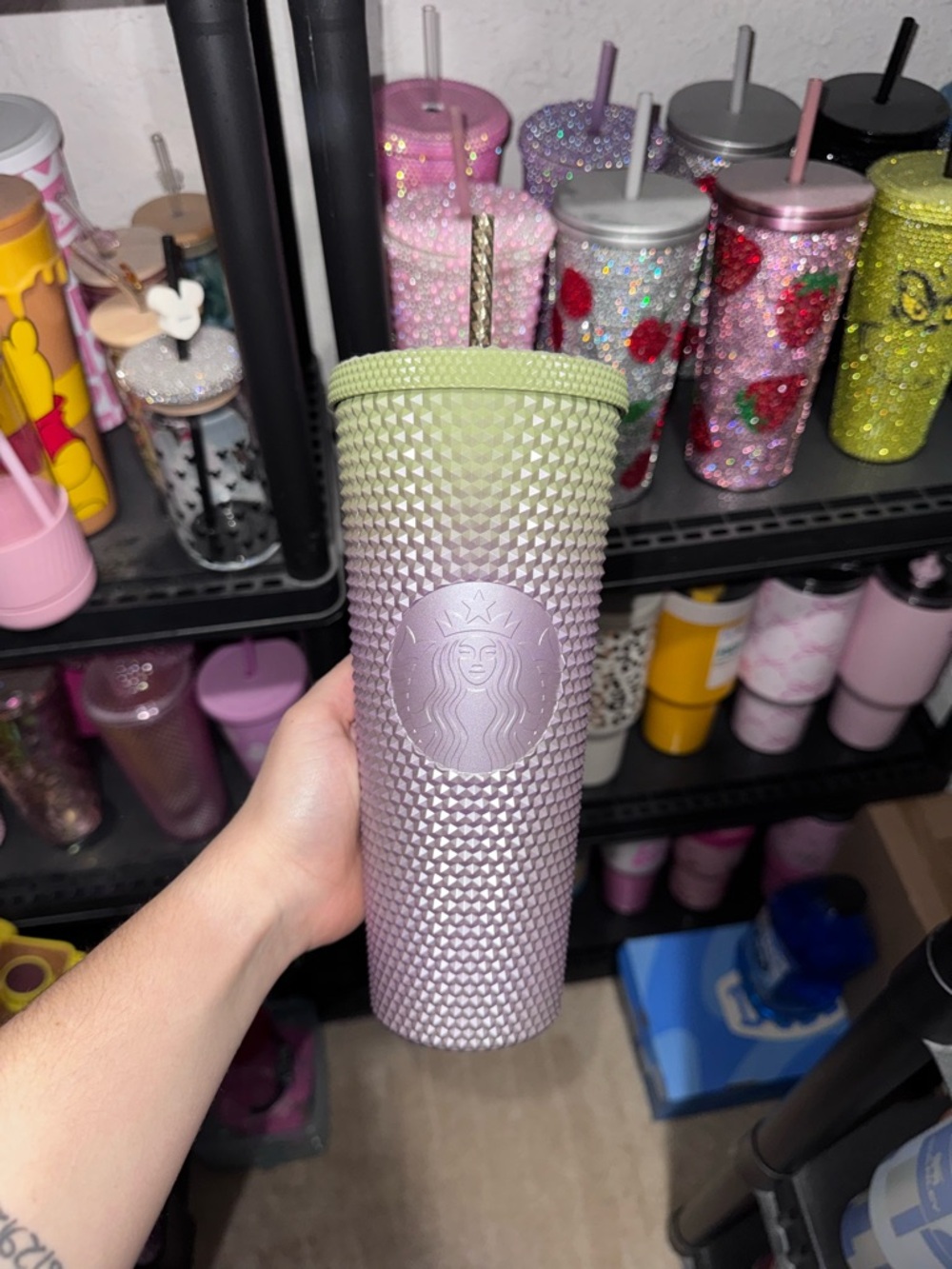 Starbucks Studded Tumbler in Lavender and Light Green